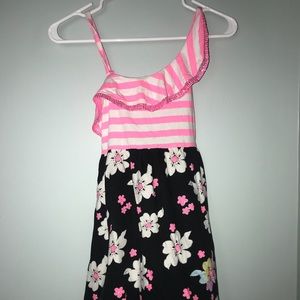 Justice striped floral kids dress